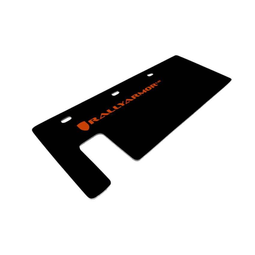 Rally Armor MF35-UR-BLK/OR 15-24 Polaris Slingshot Rear Swingarm Black UR Mud Flap w/Orange Logo (MOQ 200 PCS)