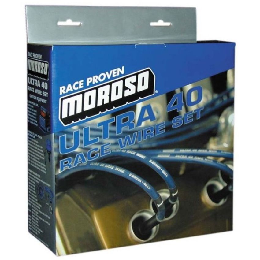 Moroso 73673 Ford 351W Ignition Wire Set - Ultra 40 - Unsleeved - HEI - 135 Degree - Blue