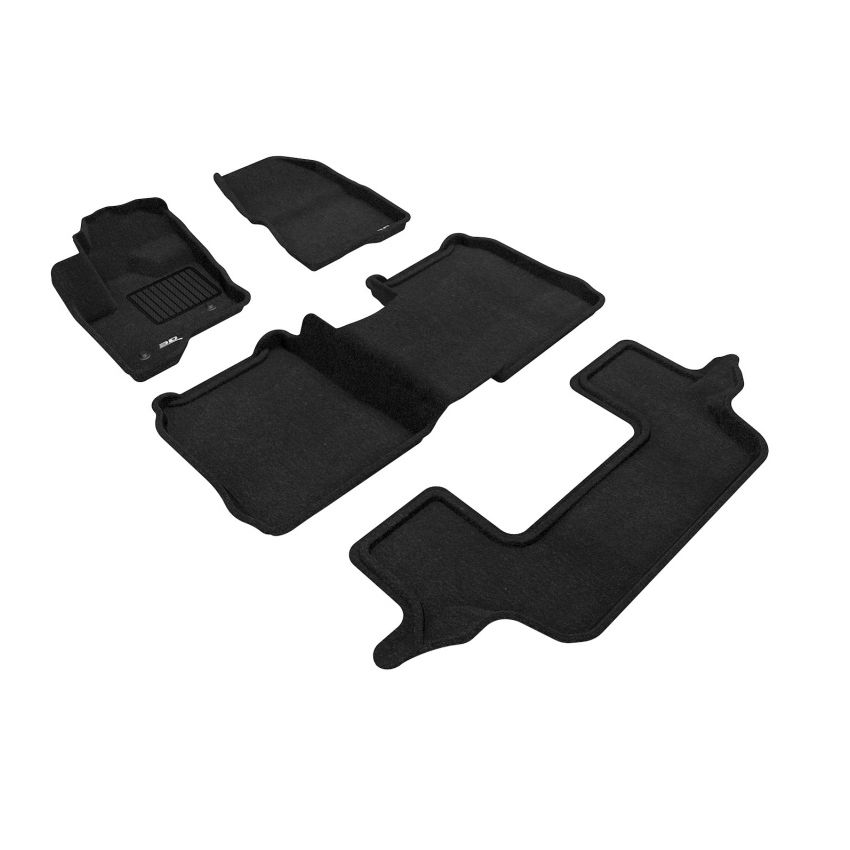 3D Maxpider 09-19 Ford Flex w/o Center Console Elegant 1st 2nd 3rd (2 Eyelets) - Set (Black)