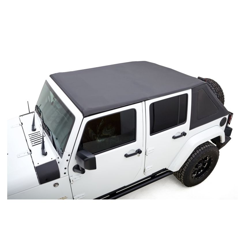 Rugged Ridge 13861.35 07-18 Jeep Wrangler JKU 4 Dr Black Diamond Stitch Cloth Voyager Top