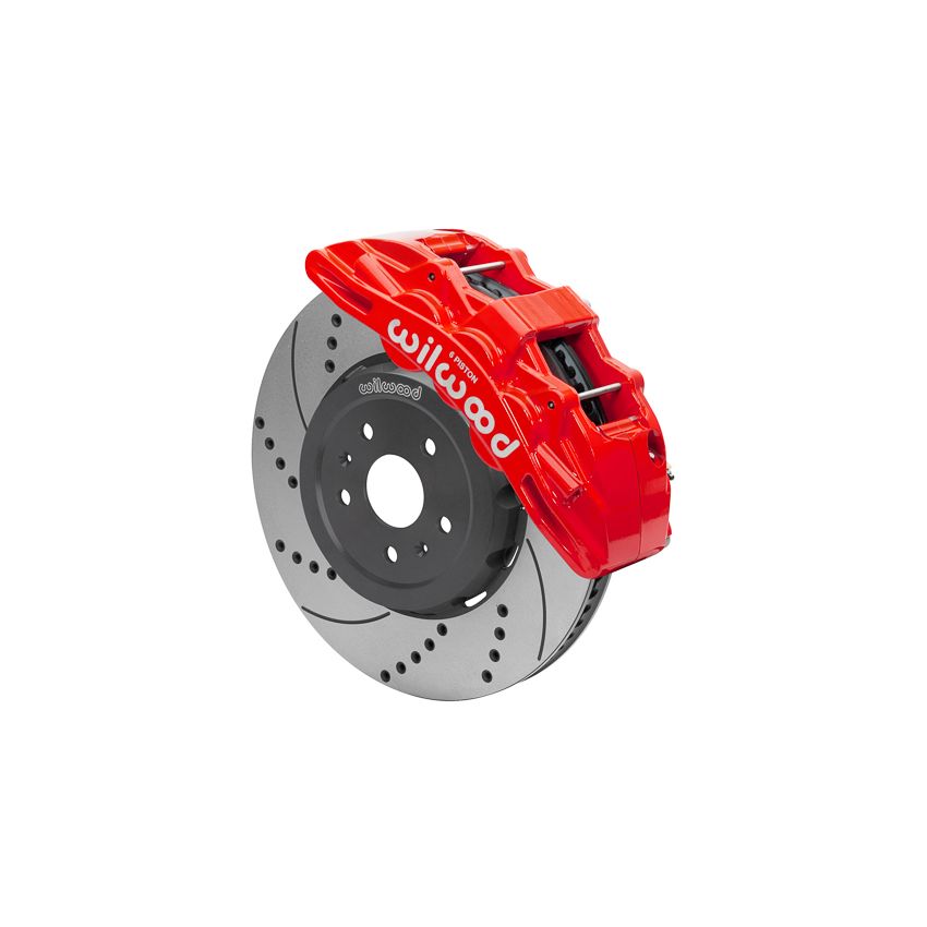 Wilwood 140-17004-DR SX6R Big Brake Dynamic Front Brake Kit 15in Drilled & Slotted Red 2020+ Chevy C8 Corvette