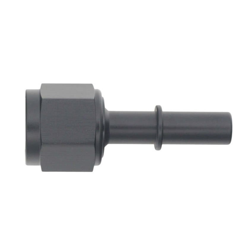 DeatschWerks 8AN Female Flare Swivel to 3/8in Male EFI Quick Disconnect - Anodized Matte Black