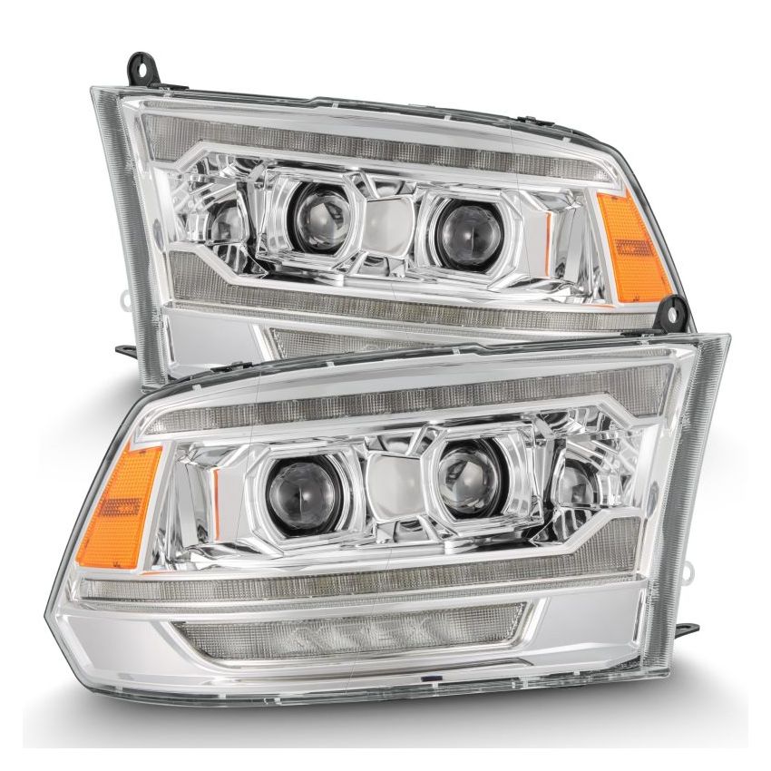 AlphaRex 09-18 Ram 1500 PRO-Series Proj Headlights Chrome w/ Sequential Signal and Top/Middle DRL