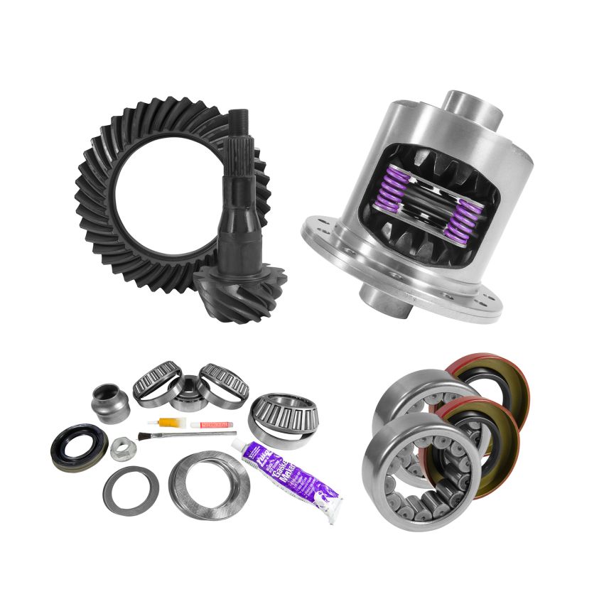 Yukon Gear & Axle YGK2105 Yukon 9.75in Ford 4.11 Rear Ring & Pinion Install Kit 34 Spline Positraction Axle Bearings