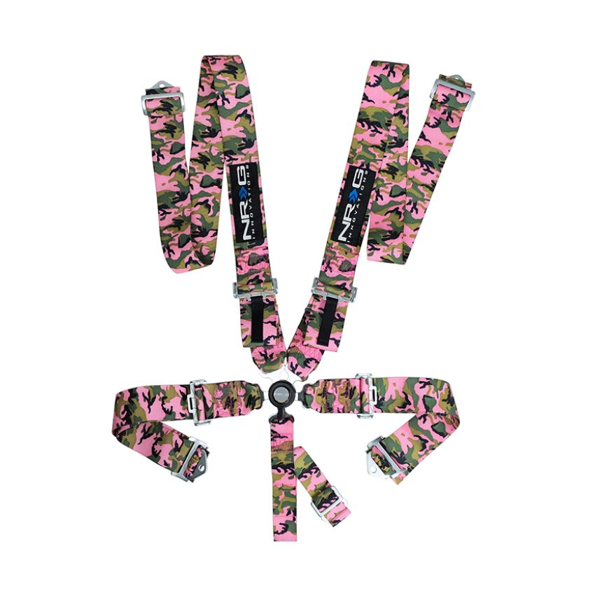 NRG SFI 16.1 5pt 3in. Seat Belt Harness/ Cam Lock - Pink Camo