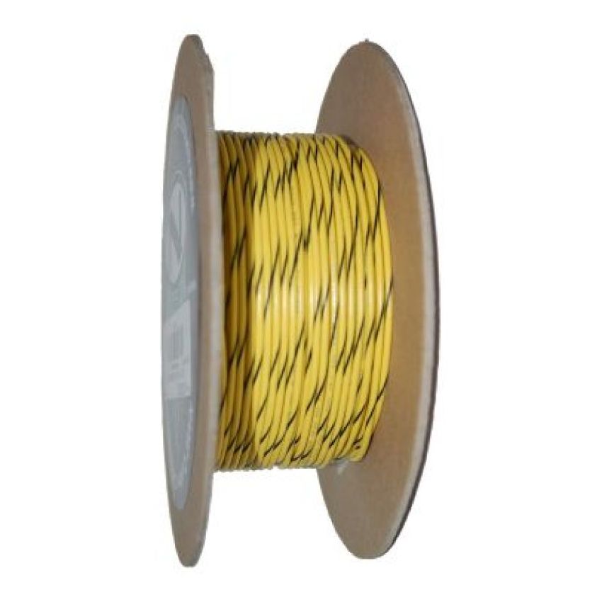 NAMZ NWR-40-100 OEM Color Primary Wire 100ft. Spool 18g - Yellow/Black Stripe