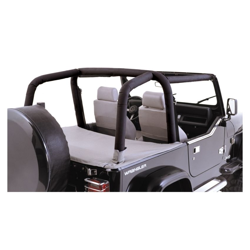 Rugged Ridge Roll Bar Cover Kit Black Denim 97-02 Jeep Wrangler