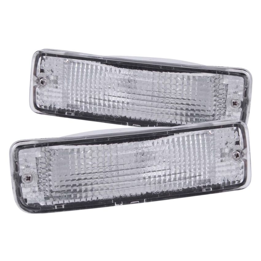 ANZO 1989-1995 Toyota Pickup Euro Parking Lights Chrome w/ Amber Reflector