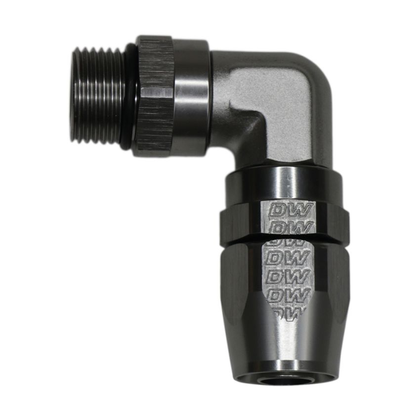 DeatschWerks 10AN ORB Female Swivel 90-Degree Hose End CPE - DW Titanium