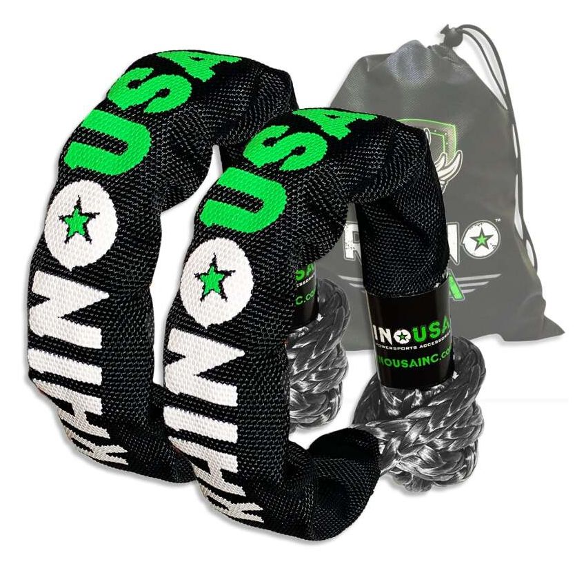 Rhino USA SFTSHACK-12-GRY-2 Synthetic Soft Shackles Gray (2-Pack)