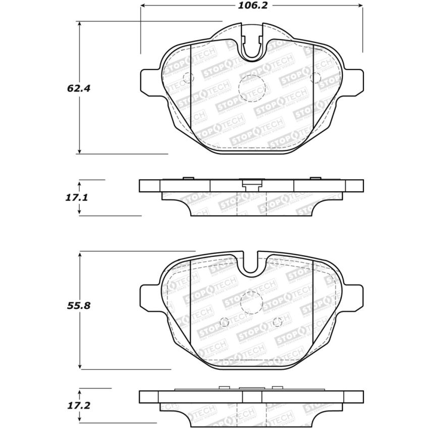 Stoptech 308.14730 Street Brake Pads - Rear