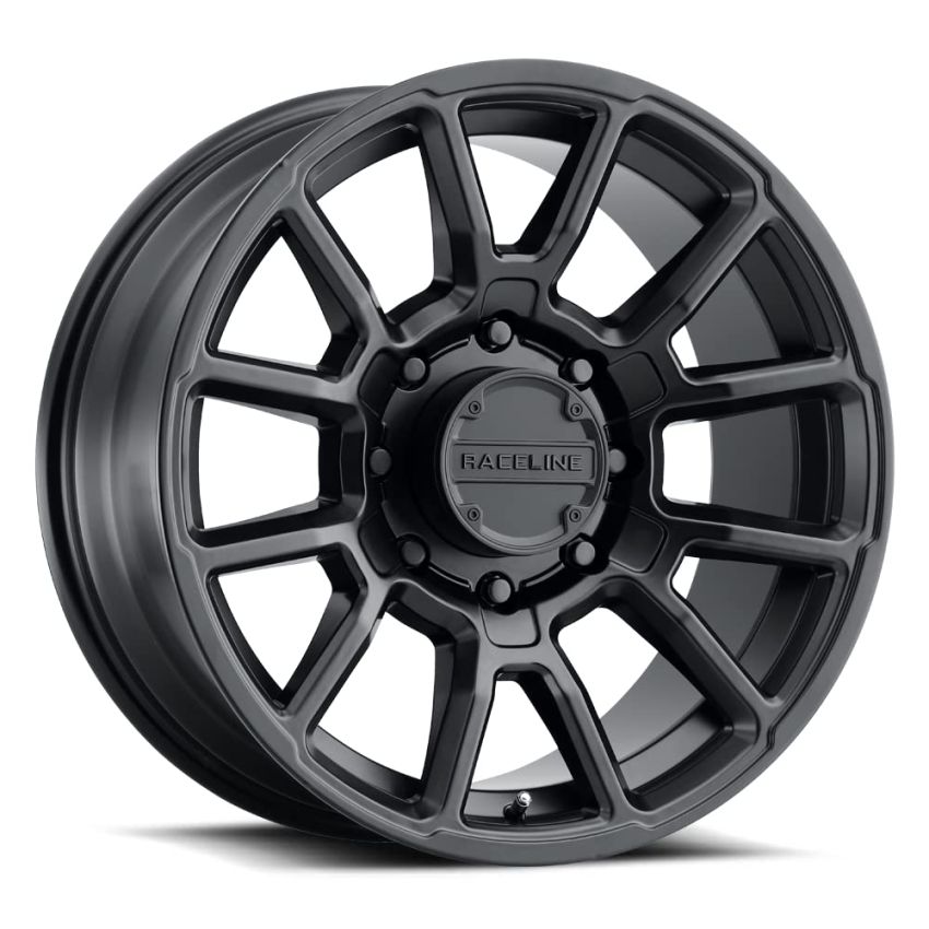 Raceline 950B Gauge 18x9in / 8x165.1 BP / 18mm Offset / 125.2mm Bore - Satin Black Wheel