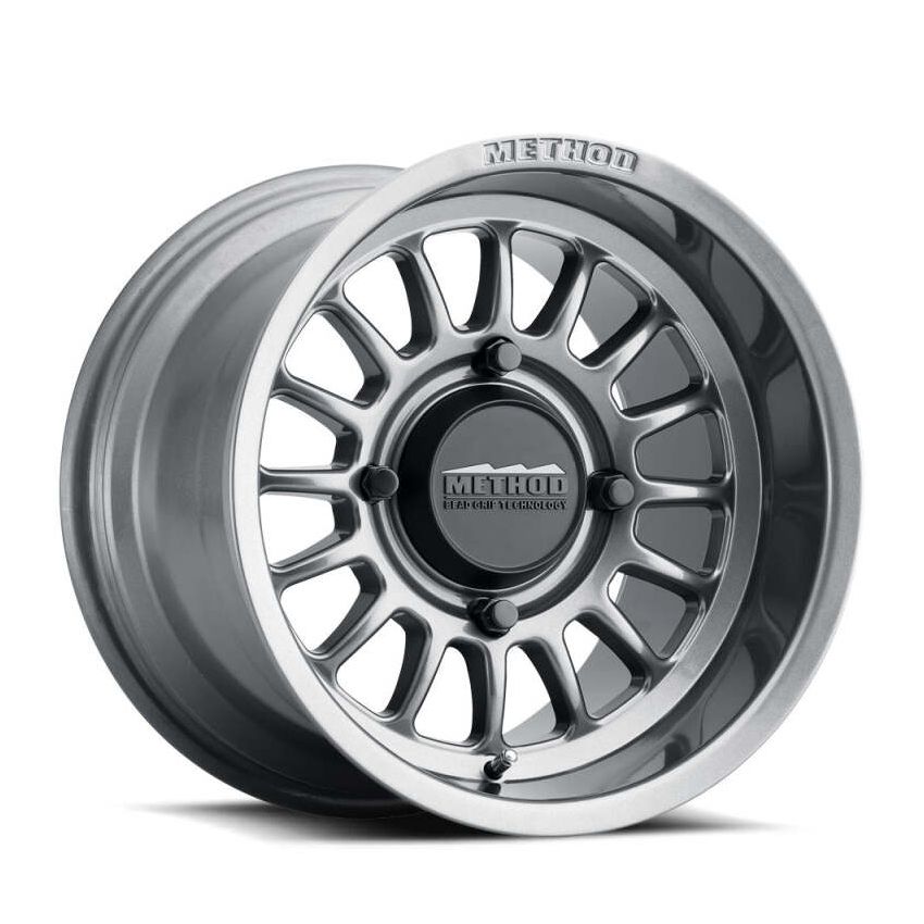 Method Wheels MR41157012852 Method MR411 Bead Grip 15x7 / 5+2/38mm Offset / 5x4.5 / 72 CB Gloss Titanium Wheel