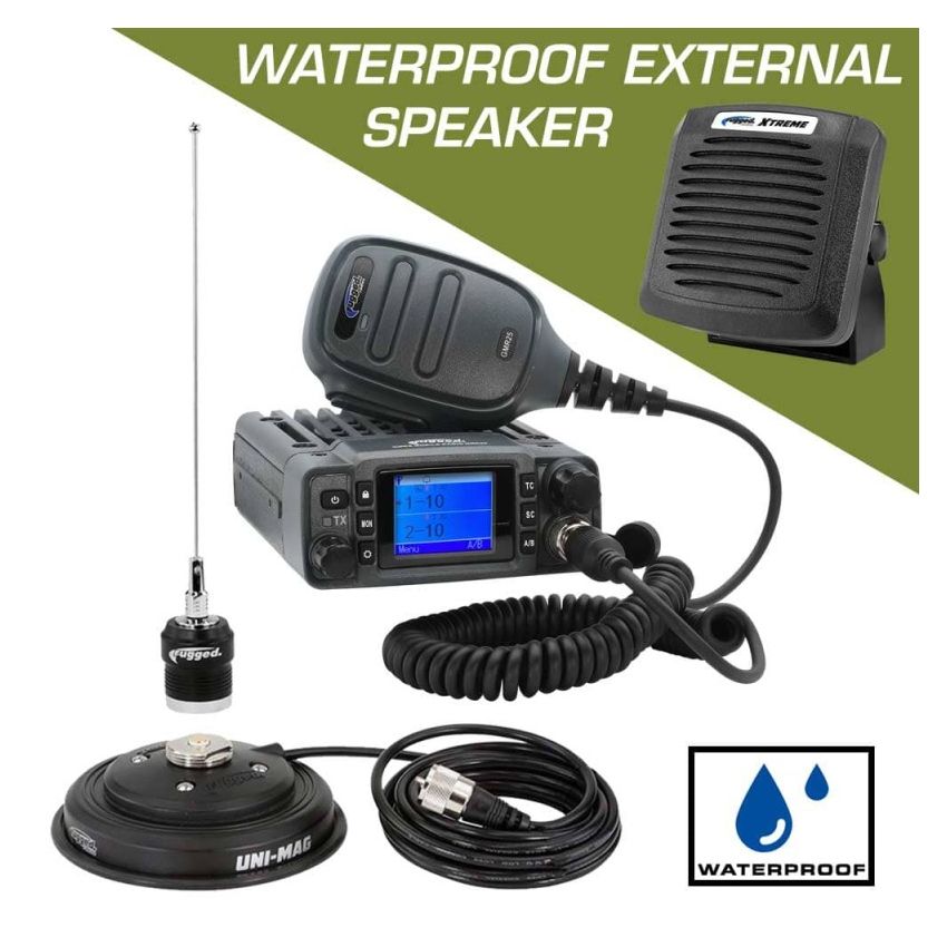 Rugged Radios RK-GMR25-SPK Radio Kit Plus - GMR25 Waterproof GMRS Mobile Radio Kit with External Speaker