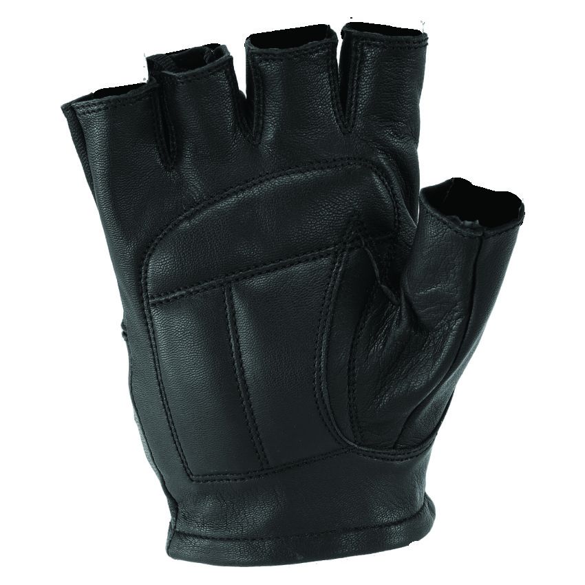 Kuryakyn 094454 Leather By River Road Hollister Shorty Gloves Black - Small