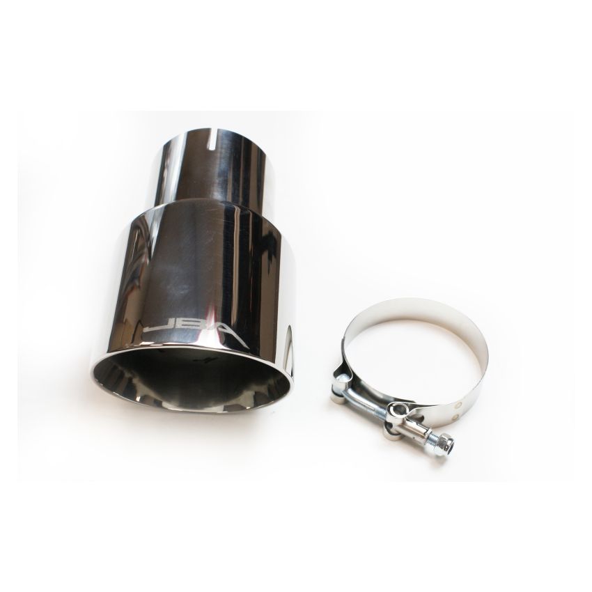 JBA 3in x 4in x 7-1/4in Double Wall Polished Chrome Tip - Clamp On
