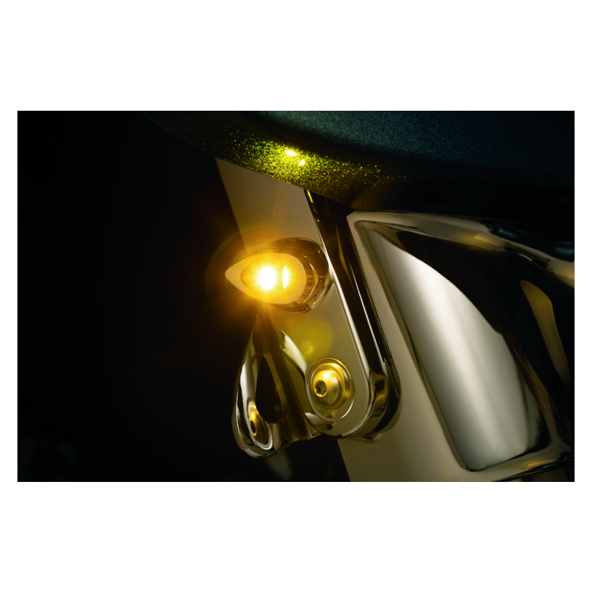 Kuryakyn 2521 Kellerman Atto Clear Lens Amber Chrome