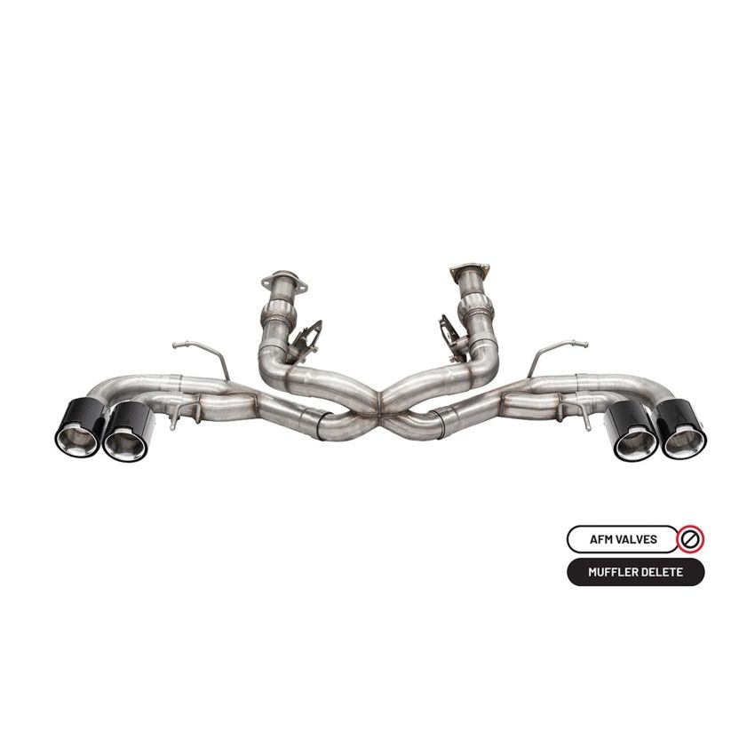 CORSA Performance 21104CF Corsa 2020-2024 Chevrolet Corvette C8 RWD 3in Track Cat-Back Delete Exhaust w/4.5in CF PolishedTips