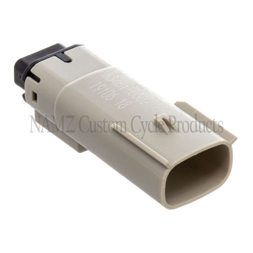 NAMZ NM-33481-0302 07-23 V-Twin Left Handlebar FLHRC Molex MX-150 3-Position Male Connector - Gray (HD 72513-07GY)