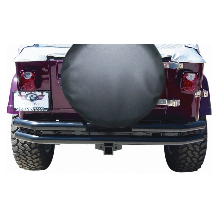 Rampage 1976-1983 Jeep CJ5 Double Tube Rear Bumper - Black