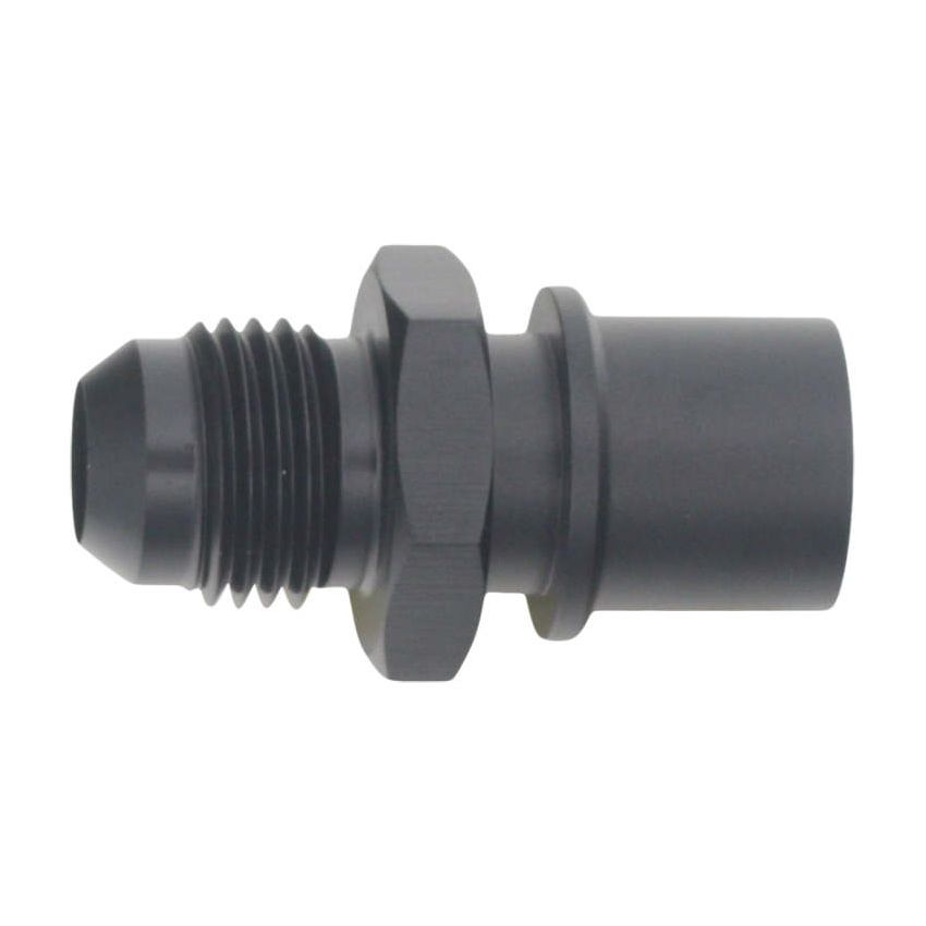 DeatschWerks 6AN Male Flare to Toyota Module Quick Connect - Anodized Matte Black