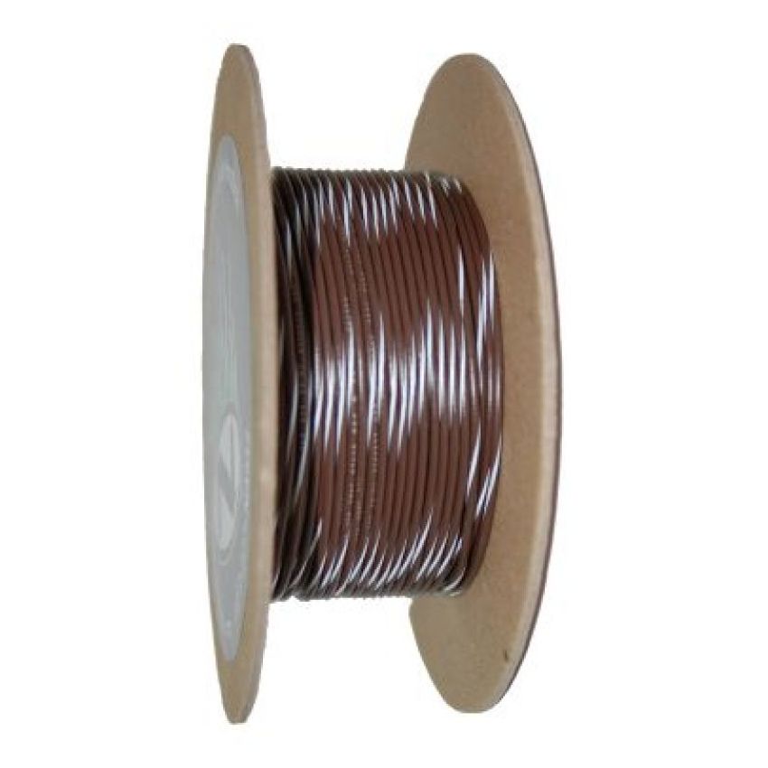 NAMZ NWR-19-100 OEM Color Primary Wire 100ft. Spool 18g - Brown/White Stripe