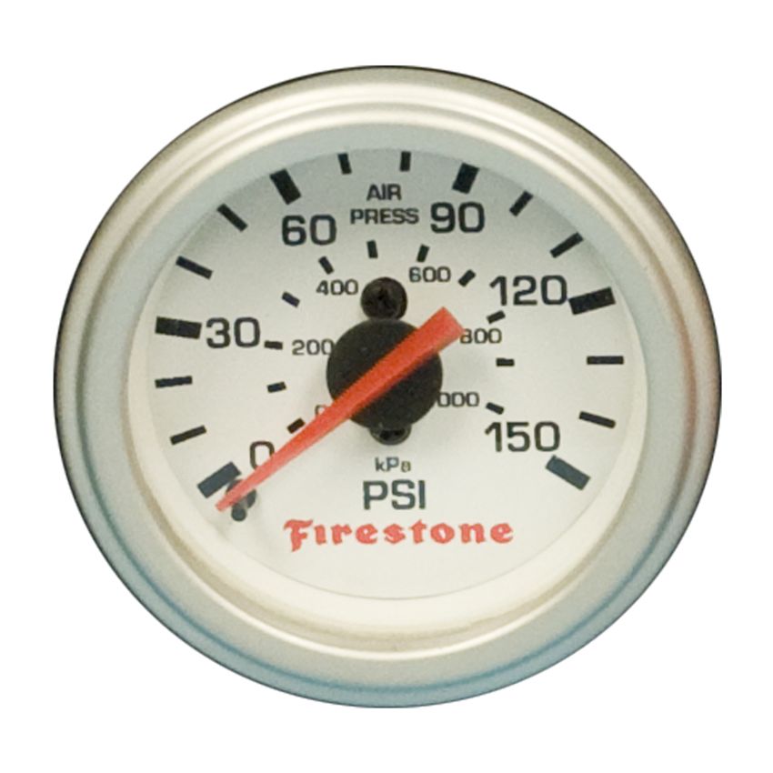 Firestone 9181 Replacement Single Pressure Gauge - White Face (For PN 2225 / 2229 / 2196) (WR17609181)