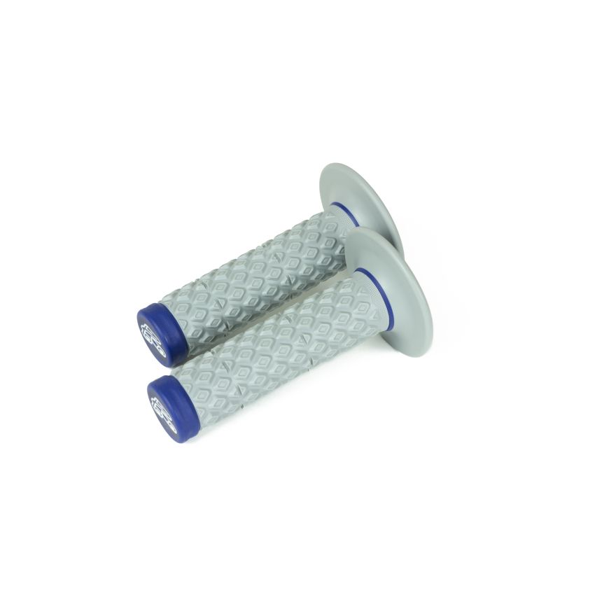 Renthal G206 Soft/Firm MX Dual Compound Grips Tapered 1/2 Waffle - Gray/Blue