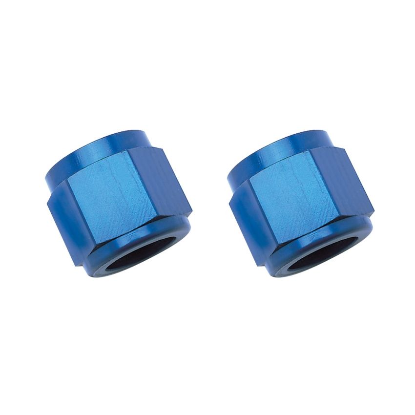 Russell Performance -6 AN Tube Nuts 3/8in dia. (Blue) (2 pcs.)