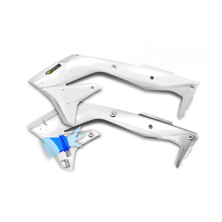 Cycra 1CYC-1867-42 16-18 Kawasaki KX450F Powerflow Radiator Shrouds - White