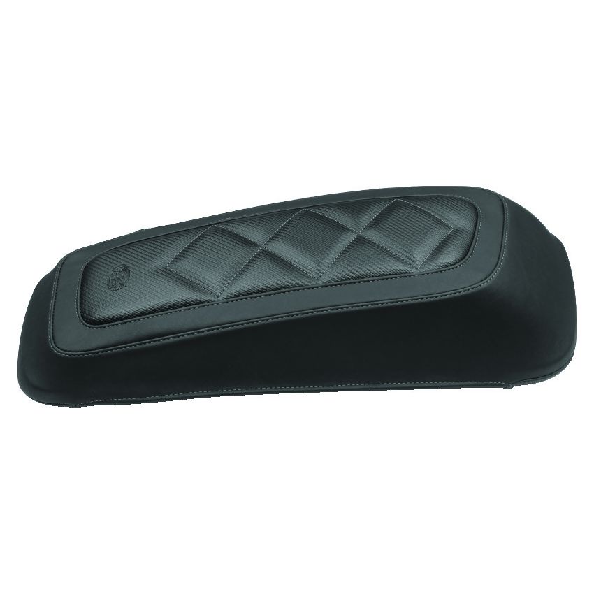 Mustang Motorcycle 77624 Mustang 08-21 Harley FL Touring Saddlebag Lid Covers w/Black Pearl Studs- Black