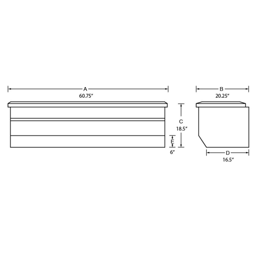 LUND 74460 67-99 Chevy CK Challenger Tool Box - Black