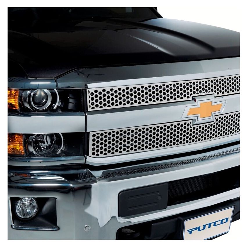 Putco 84198 14-15 Chevy Silv LD - (Fits Grille w/ Z71 emblem) - Direct Replacement Insert Punch SS Grilles