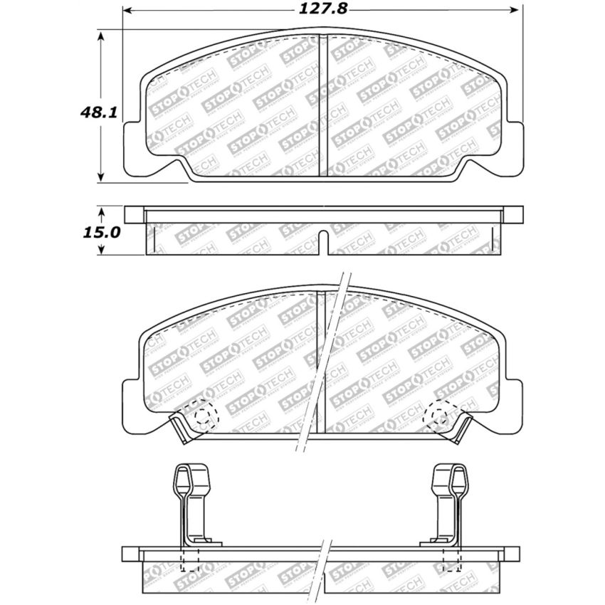 Stoptech 305.02730 Street Select Brake Pads - Front