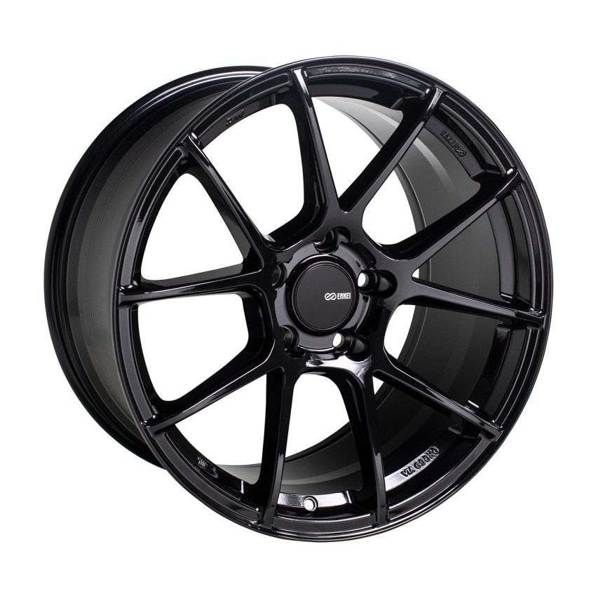 Enkei 522-780-6535BK TS-V 17x8 5x114.3 35mm Offset 72.6mm Bore Glass Black Wheel