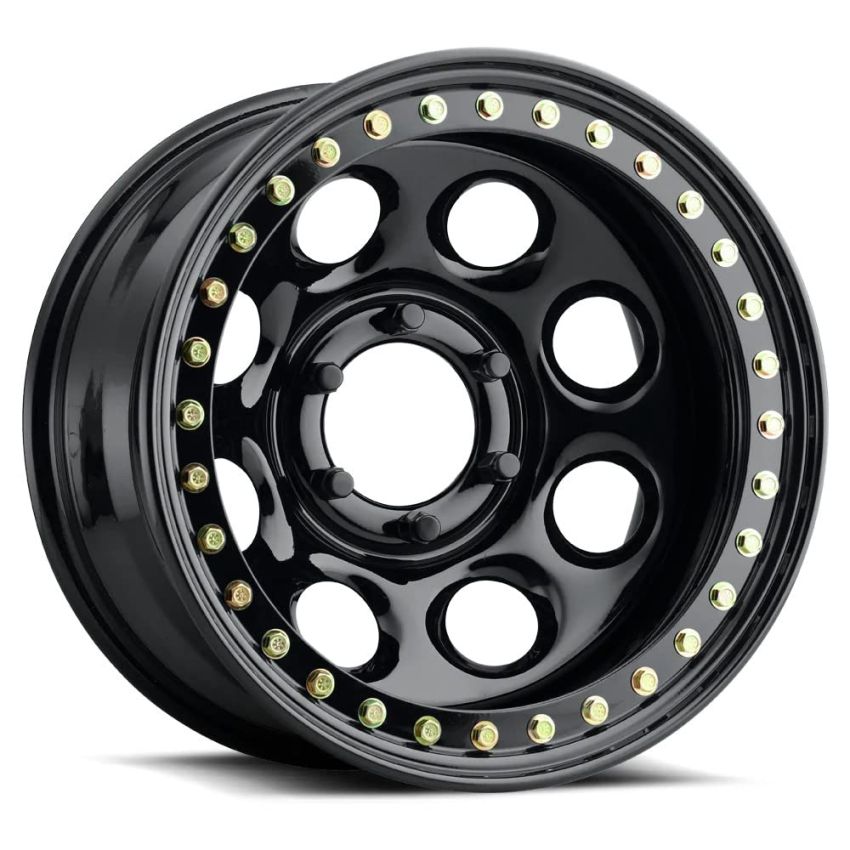 Raceline RT81 Rock 8 17x9.5in / 5x127 BP / -44mm Offset / 83.82mm Bore - Gloss Black Beadlock Wheel