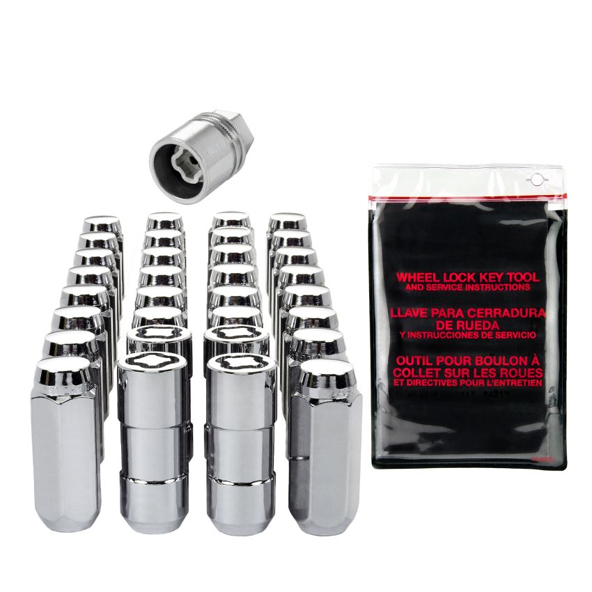 McGard 8 Lug Hex Install Kit w/Locks (Cone Seat Nut) M14X2.0 / 13/16 Hex / 2.25in. Length - Chrome