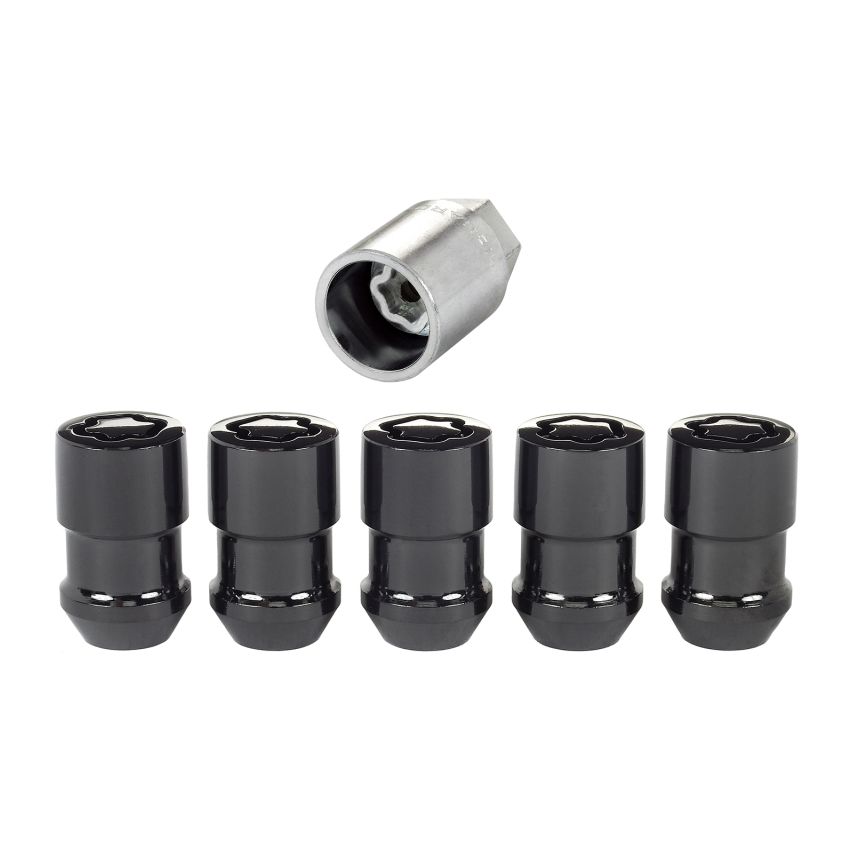McGard Wheel Lock Nut Set - 5pk. (Cone Seat) M12X1.5 / 3/4 Hex / 1.46in. Length - Black