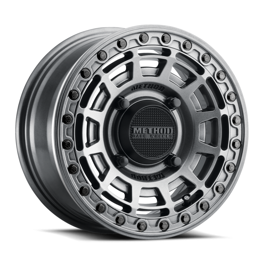 Method Wheels MR415570121252B Method MR415 Beadlock 15x7 / 5+2/38mm Offset / 5x4.5 / 76 CB Graphite Wheel - Gloss Graphite Ring