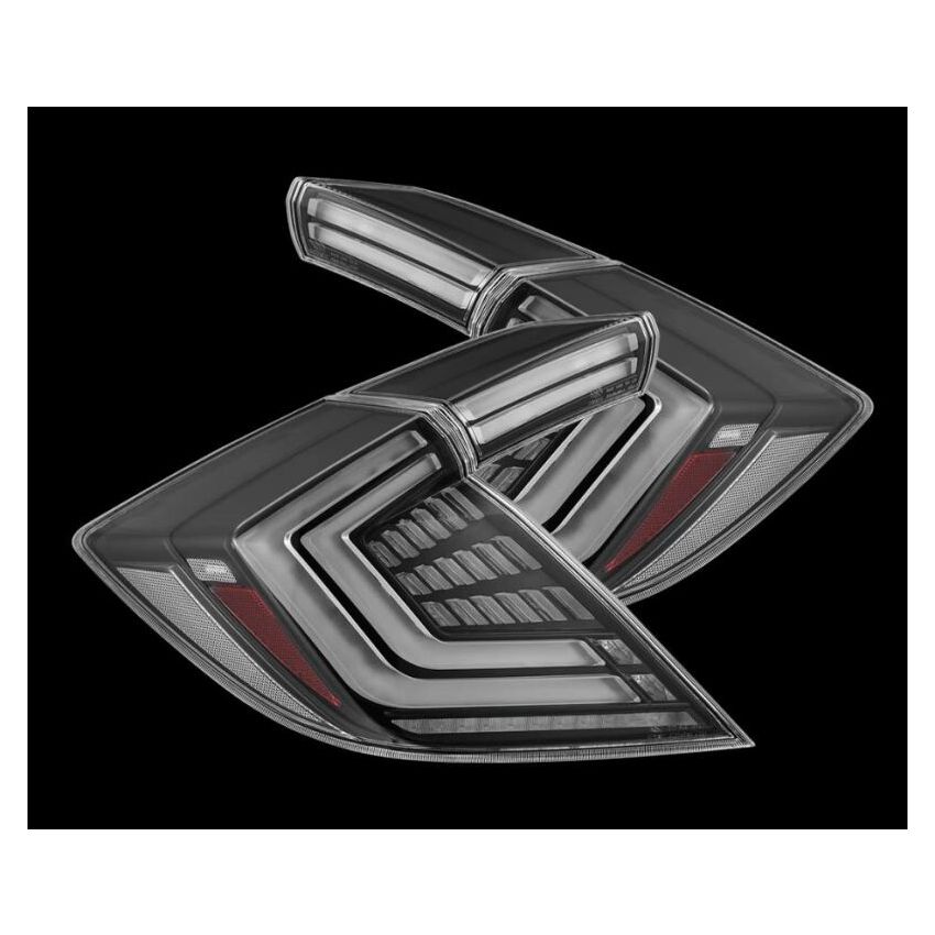 AlphaRex 676020 16-21 Honda Civic Hatchback / Type-R FK8 Nova-Series LED Tail Lights (Pair) - Black