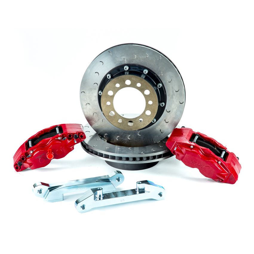 Alcon 07+ Jeep JK w/ 5x5.5in Hub 355x22mm Rotor 4-Piston Red Calipers Rear Brake Upgrade Kit