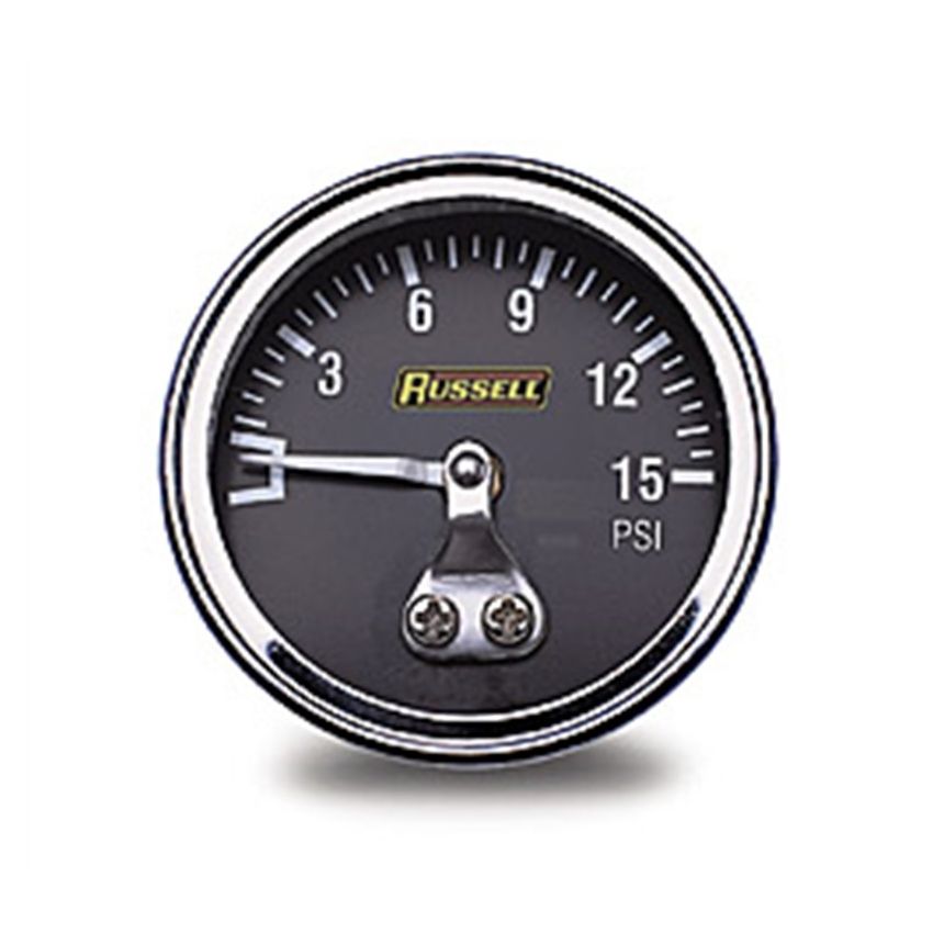 Russell Performance 15 psi fuel pressure gauge (Non liquid-filled)