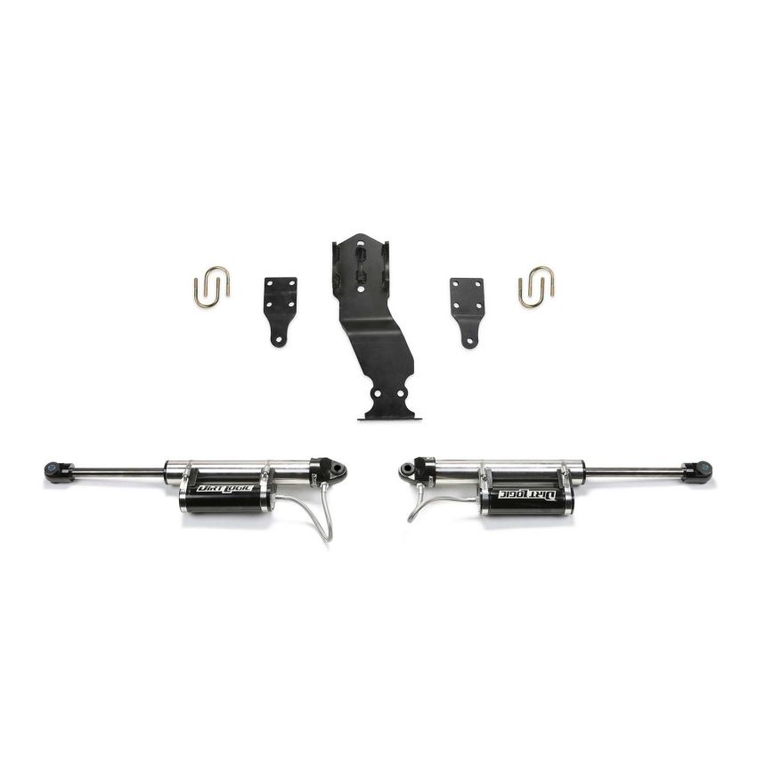 Fabtech FTS22304 17-21 Ford F250/F350 4WD Dual Steering Stabilizer System w/DL 2.25 Resi Shocks
