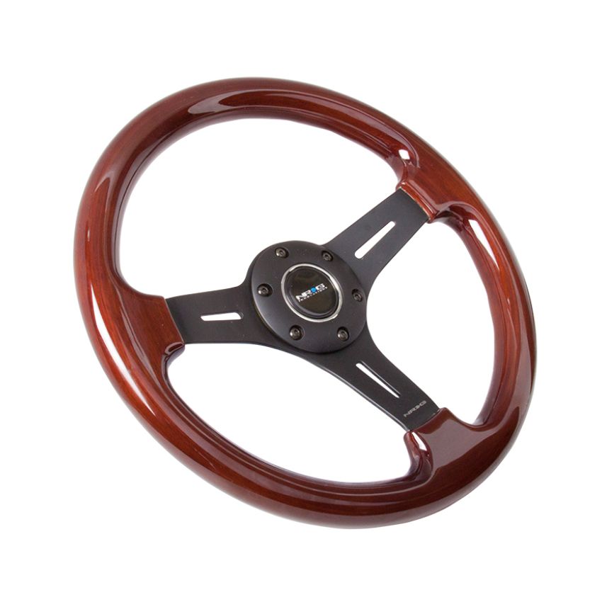 NRG Classic Wood Grain Steering Wheel (330mm) Wood Grain w/Matte Black 3-Spoke Center