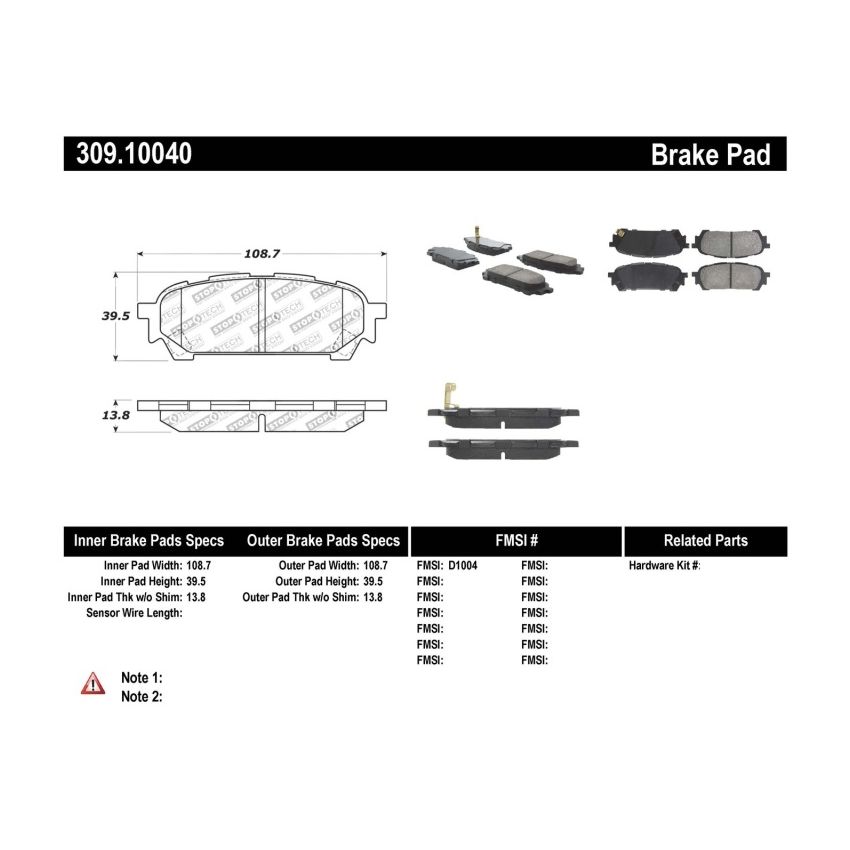 StopTech Performance 03-05 WRX Rear Brake Pads