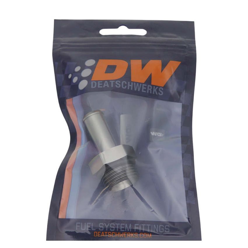 DeatschWerks 10AN ORB Male to 1/2in Male Barb Fitting - Anodized DW Titanium