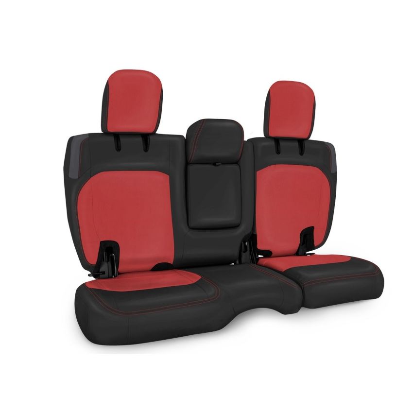 PRP 2018+ Jeep Wrangler JLU/4 door Rear Bench Cover with Leather Interior - Black/Red