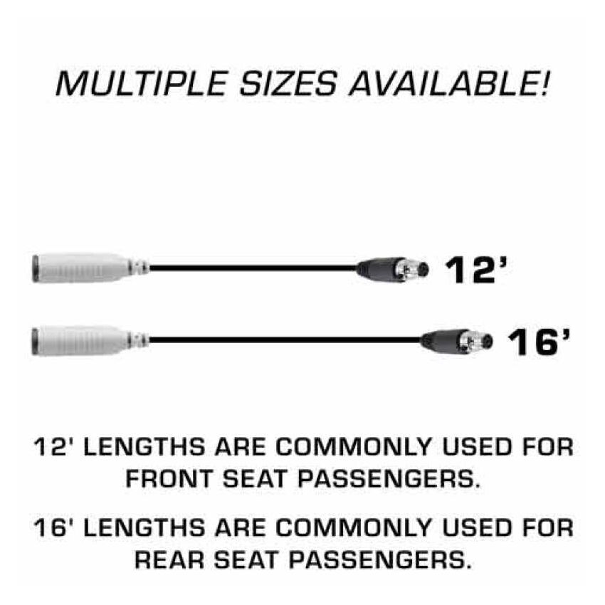 Rugged Radios CS-STX-12 STX STEREO Straight Cable to Intercom (Select Length) 12 Feet