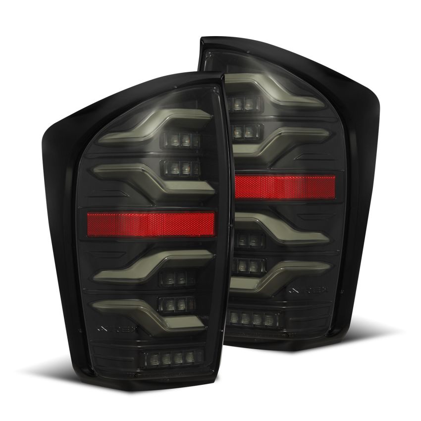 AlphaRex 16-21 Toyota Tacoma LUXX LED Taillights Alpha Blk w/Activ Light/Seq Signal