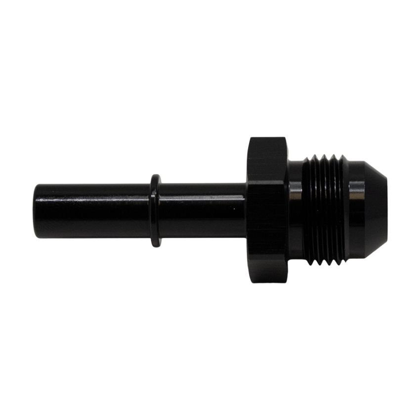 DeatschWerks 8AN Male Flare to 3/8in Male EFI Quick Connect Adapter - Anodized Matte Black